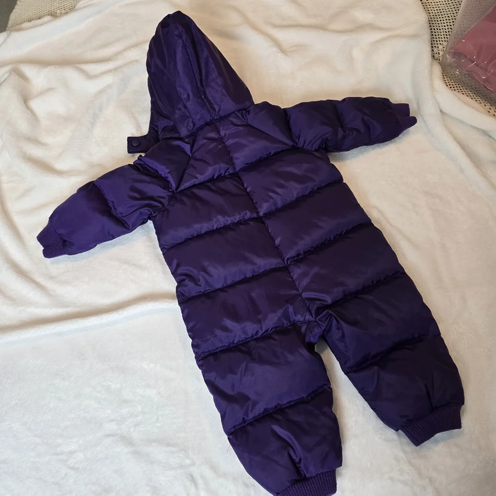Polo Ralph Lauren Infant Puffer Down Filled Snowsuit Bunting Purple 12 months